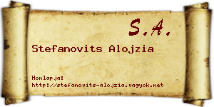Stefanovits Alojzia névjegykártya